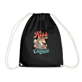 Chinese Kiss Me Ich bin Chinese - Turnbeutel - Schwarz - Vorne