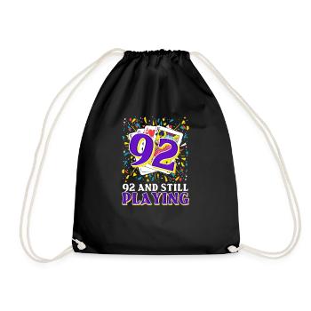 92. Geburtstag 92 und immer noch spielen - Turnbeutel - Schwarz - Vorne