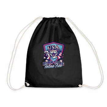 4 juillet Chat né pour être félin libre - Sac de sport léger - noir - Devant
