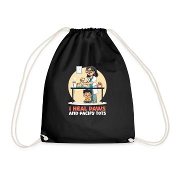 Maman vétérinaire Je guéris les pattes et apaise les tout-petits - Sac de sport léger - noir - Devant