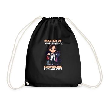 Vet Mom Master of Purr-suasion - Drawstring Bag - black - Front