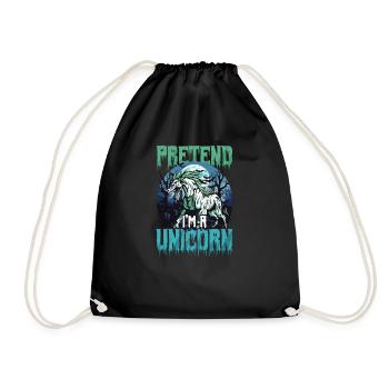 Halloween Unicorn Pretend I'm A Unicorn - Drawstring Bag - black - Front