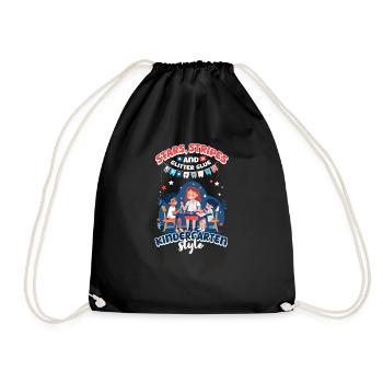 Enseignant de maternelle étoiles rayures paillettes colle - Sac de sport léger - noir - Devant