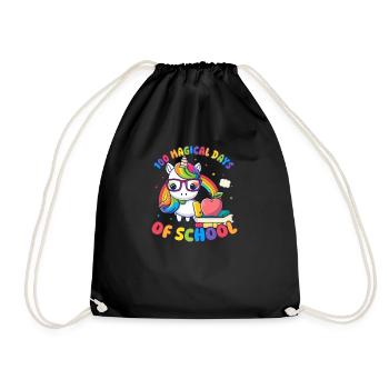 100 Days Of School Teacher Magical Days Of School - Drawstring Bag - black - Front