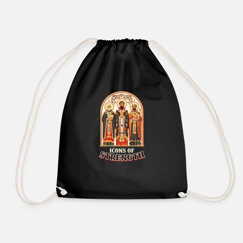 Orthodoxe Ikonen der Stärke - Turnbeutel - Schwarz