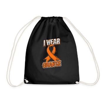 MS Awareness Ich trage Orange - Turnbeutel - Schwarz - Vorne