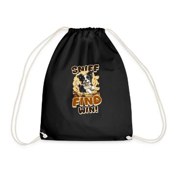 Barn Hunt Sniff, Find, Win! - Drawstring Bag - black - Front