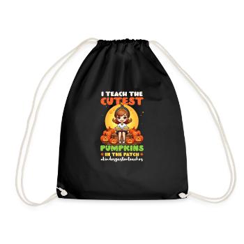 Kindergarten Teacher Teach The Cutest Pumpkins - Drawstring Bag - black - Front