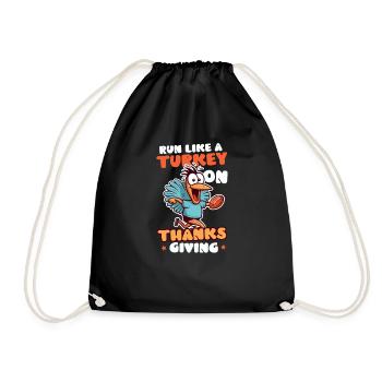 Thanksgiving-Fußballlauf wie der Truthahn - Turnbeutel - Schwarz - Vorne