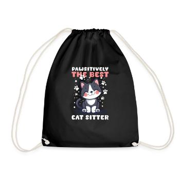 Cat Sitter Pawsitively The Best Cat Sitter - Drawstring Bag - black - Front