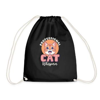Cat Sitter Professional Cat Whisperer - Drawstring Bag - black - Front