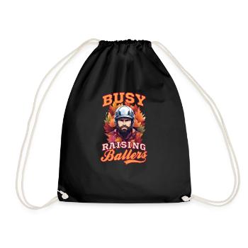 Thanksgiving Baseball ist damit beschäftigt, Baller zu züchten - Turnbeutel - Schwarz - Vorne