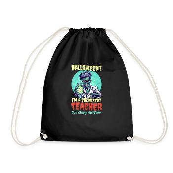 Halloween Chemistry Teacher Scary All Year - Drawstring Bag - black - Front