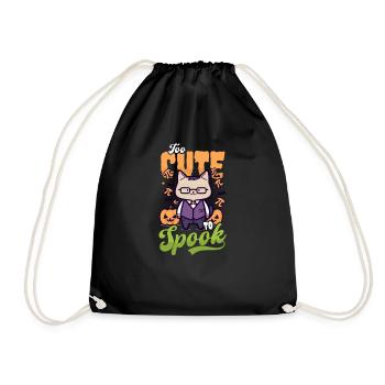 Halloween Math Teacher Too Cute To Spook Cat - Drawstring Bag - black - Front
