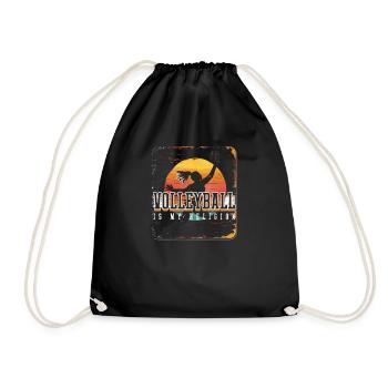 Volleyball drôle Le volleyball est ma religion - Sac de sport léger - noir - Devant