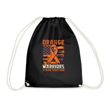 Leukemia Awareness Orange Warriors Stand Together - Drawstring Bag - black - Front