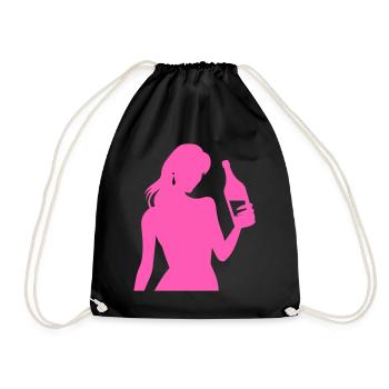 Femme Fête Silhouette Boisson - Sac de sport léger - noir - Devant