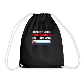 Depression Awareness Surviving, Not Thriving - Drawstring Bag - black - Front