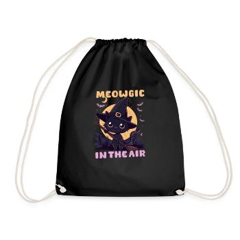 Chat d’Halloween Miowgic Dans L’air - Sac de sport léger - noir - Devant