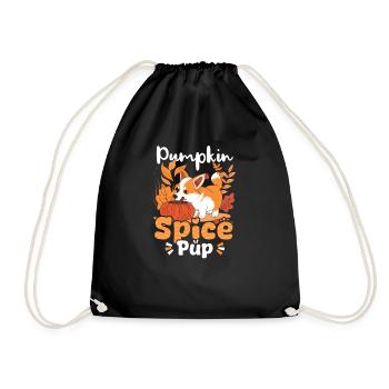 Halloween Hund Kürbis Gewürz Welpe - Turnbeutel - Schwarz - Vorne