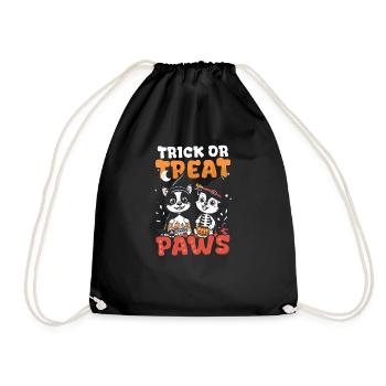 Halloween chien tour ou friandise pattes - Sac de sport léger - noir - Devant