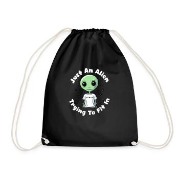 Alien Abduction Alien Trying To Fit In - Drawstring Bag - black - Front