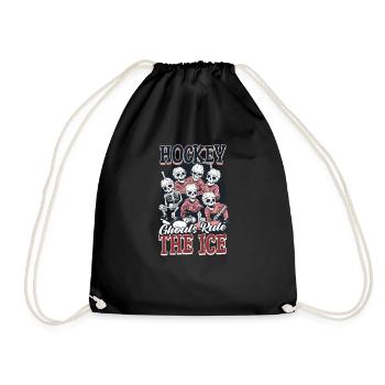 Halloween Ice Hockey Hockey Ghouls Rule The Ice - Drawstring Bag - black - Front