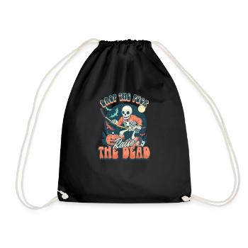 Halloween Ice Hockey Drop The Puck, Raise The Dead - Drawstring Bag - black - Front