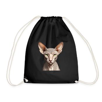 Sphynx cat - Drawstring Bag - black - Front