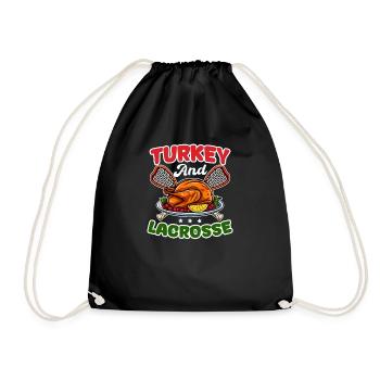 Thanksgiving Lacrosse Türkei Und Lacrosse - Turnbeutel - Schwarz - Vorne
