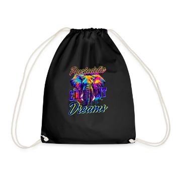 Elephant Psychedelic Elephant Dreams - Drawstring Bag - black - Front