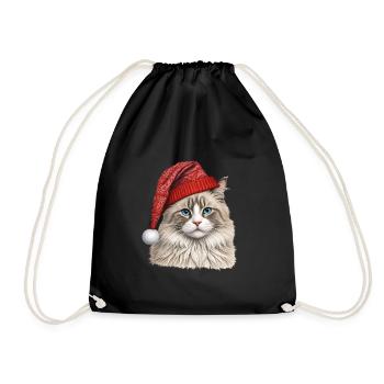 Chat ragdoll de Noël - Sac de sport léger - noir - Devant