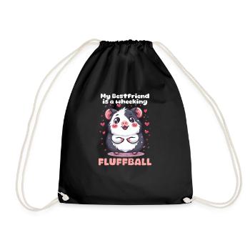 Meerschweinchen Mein Bester Freund Ist Ein Keuchender Flauschball - Turnbeutel - Schwarz - Vorne