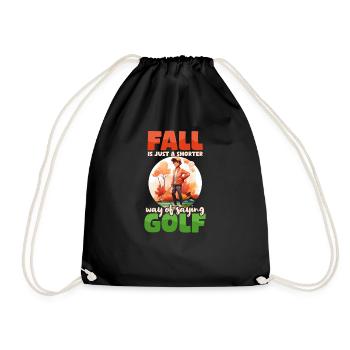 Thanksgiving Golf Fall Shorter Way Golf - Drawstring Bag - black - Front