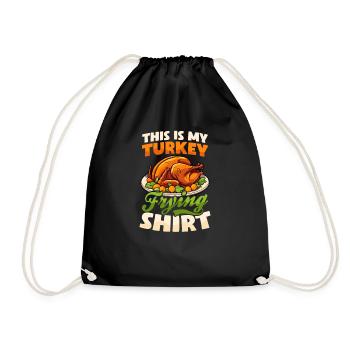 Thanksgiving-Chef, das ist mein Frittieroutfit - Turnbeutel - Schwarz - Vorne
