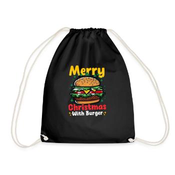 Burger Noël Joyeux Noël avec burger - Sac de sport léger - noir - Devant