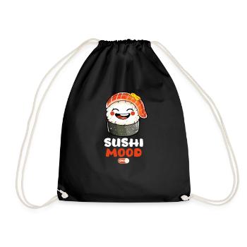 Sushi Rolle Sushi Mood On - Turnbeutel - Schwarz - Vorne