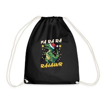 Dinosaur Christmas Fa Ra Ra Raaaawr - Drawstring Bag - black - Front