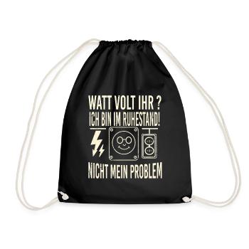 Retired electrician - Drawstring Bag - black - Front