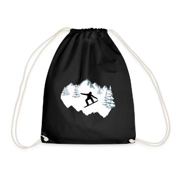 Snowboarder, Snowboarding, Snowboard - Turnbeutel - Schwarz - Vorne