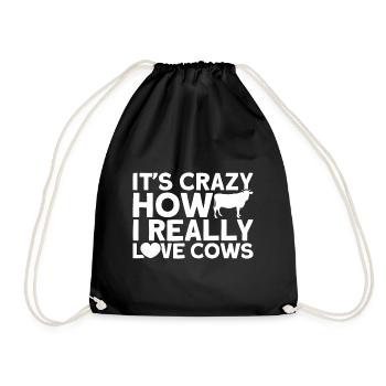 Crazy comme j’aime vraiment les vaches cadeau de vache - Sac de sport léger - noir - Devant