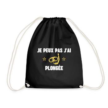 je peux pas j'ai plongée - Sac de sport léger - noir - Devant