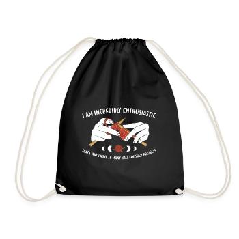 Je suis incroyablement enthousiaste à tricoter - Sac de sport léger - noir - Devant