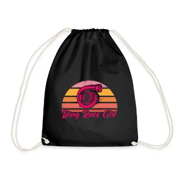 Drag Race Drag Racing Car Racing Gift - Drawstring Bag - black - Front