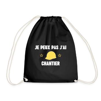 je peux pas j'ai chantier - Sac de sport léger - noir - Devant