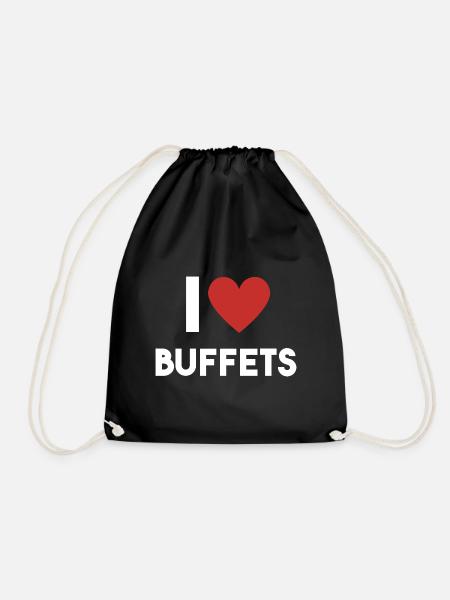 I Love Buffets mit Herz - Turnbeutel - Schwarz