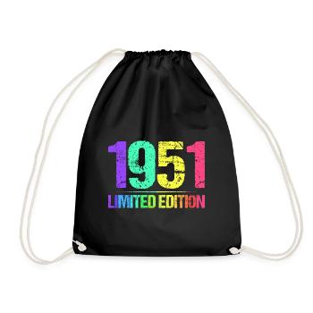 1951 Limited Edition Jahrgang 51er Retro Jahrgang - Turnbeutel - Schwarz - Vorne