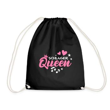 Schlager Queen Party Musik - Turnbeutel - Schwarz - Vorne