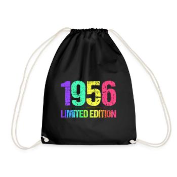 1956 Limited Edition Jahrgang 56er Retro Jahrgang - Turnbeutel - Schwarz - Vorne