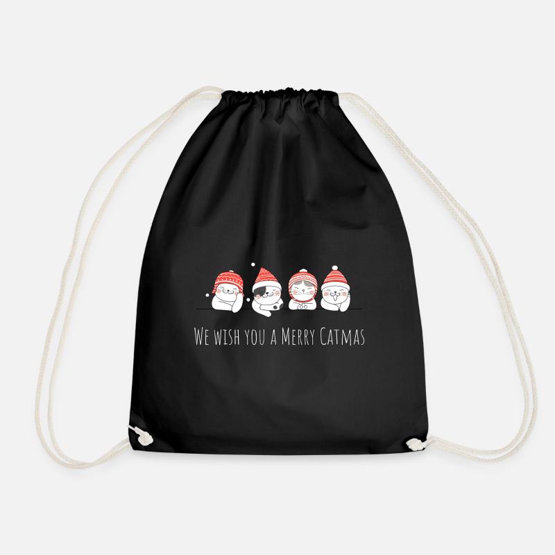 Weihnachts Katze - Turnbeutel - Schwarz